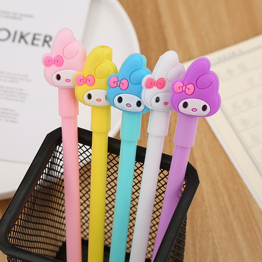 The Back-To-School Season Features 100pcs of 0.5Mm Black Neutral Pens in Various Cute Rabbit Designs, Perfect for Stationery And Office Use, Ideal for Lovely Signatures.