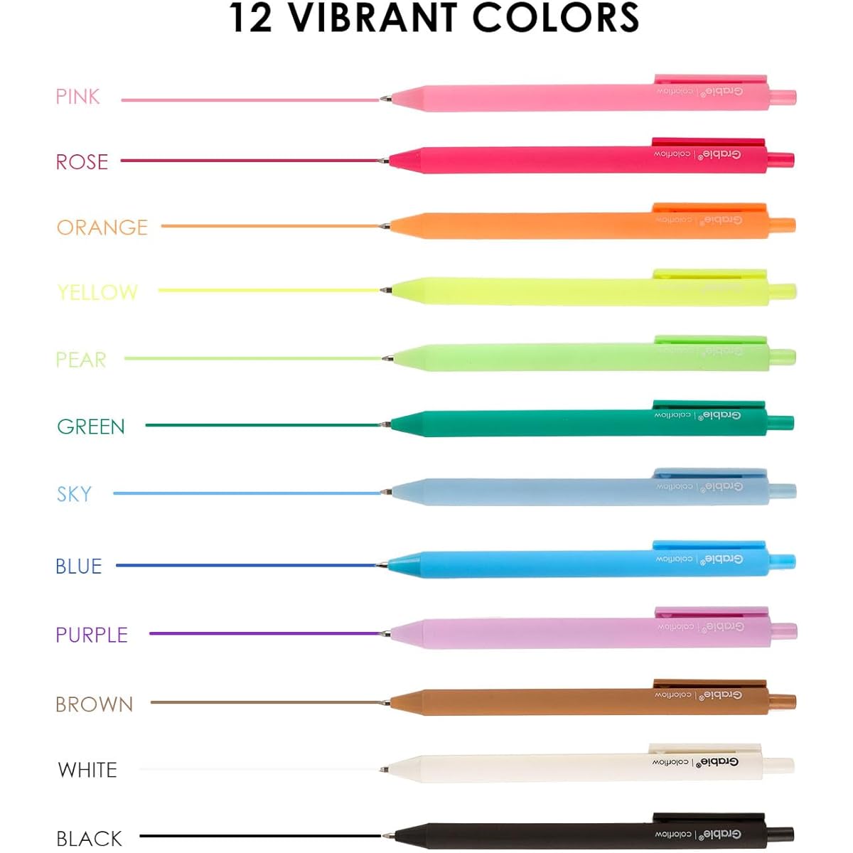 Colorful Gel Pens, 0. 6mm Fine Point Retractable, Multi Colored Pens for Journaling and Sketching, Colorflow Acrylic Gel Pens for Gifts and Crafts Making, Pack of 12, Cute Gel Pens, Pens for Writing, Cute Pens, Pens Set, Colored Gel Pens, Sketching Tools,