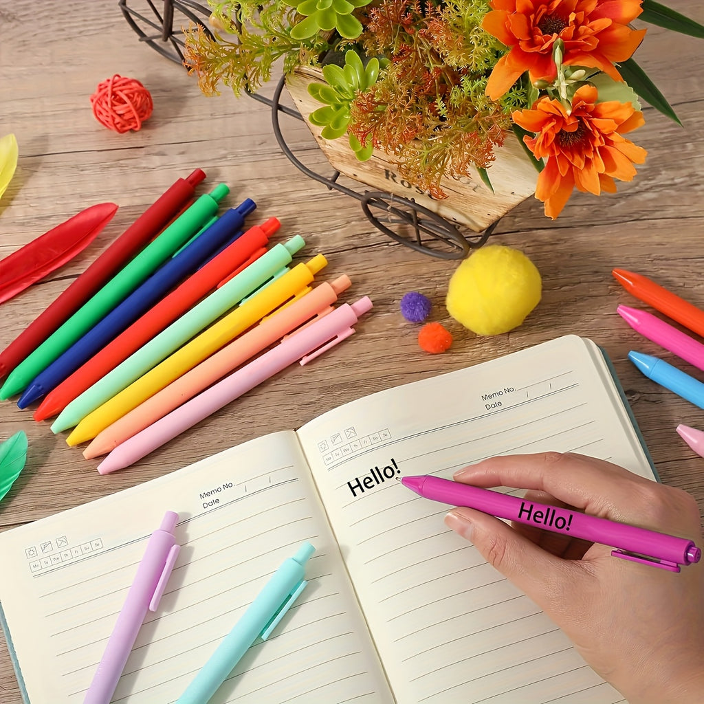 60pcs/set of customized inspirational macaron ballpoint pens, black ink cartridge, can be used as back-to-school season, Christmas and various holiday party gifts, company slogan customization, Corporate Giveaways, Inspirational Presents, Stylish