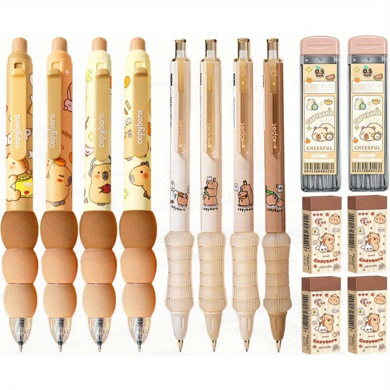 4pcs Cute Cartoon ybara Erasable Retrble PensErasable Gel Ink Pens0.5mm 0.5mm Cute ybara Mechanical Pencils Lead Refills Erasers for Office School ps, Pens, Writing Tools, Office Stationery, Fun Writing Tools, Stylish Pens, Retractable Mechanism, Smooth