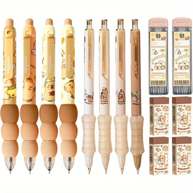 4pcs Cute Cartoon ybara Erasable Retrble PensErasable Gel Ink Pens0.5mm 0.5mm Cute ybara Mechanical Pencils Lead Refills Erasers for Office School ps, Pens, Writing Tools, Office Stationery, Fun Writing Tools, Stylish Pens, Retractable Mechanism, Smooth
