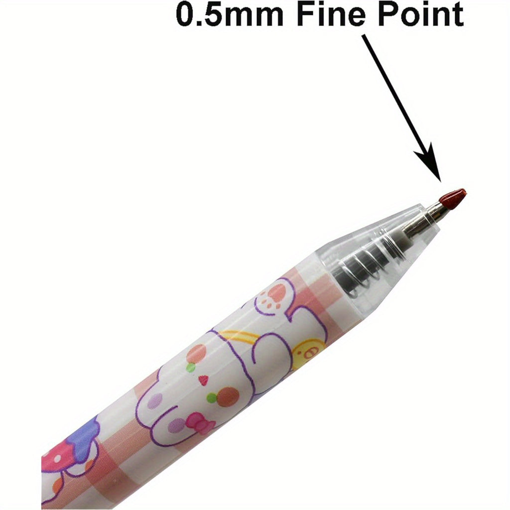 12pcs Rabbits Carrots Gel Pen Cute Cartoon Pens Retractable Printing Pen Black Ink Office Supply, Office Supplies, Study Tools, Fun Design, Whimsical Pens, Durable Pen, Retractable Mechanism, Gel Ink Pen, Cartoon Stationery, Stationery, Back to, Cute Gel