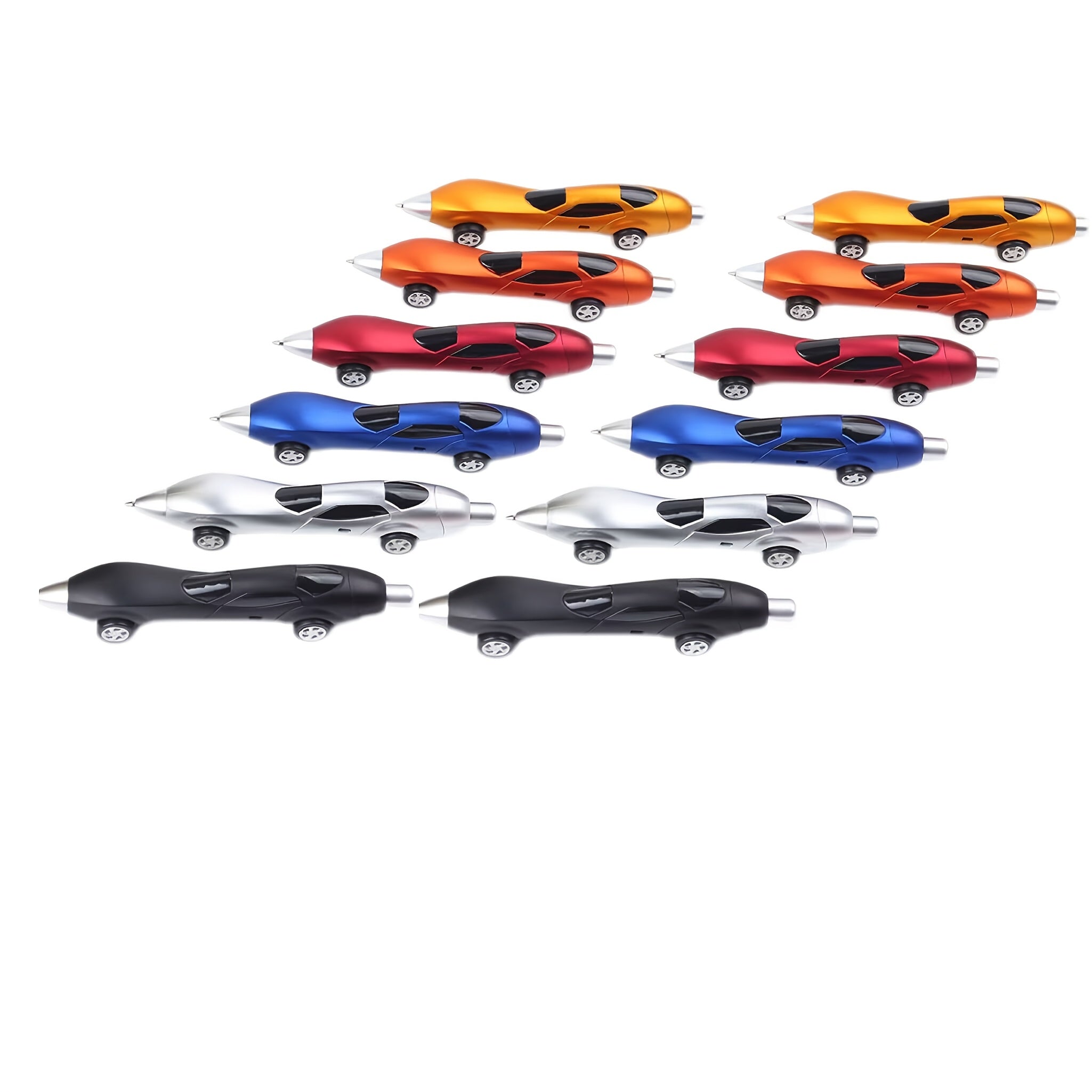 12/18pcs Assorted Retractable Ballpoint Pens, Ergonomic Fine Point, Cartoon/Animals/Fantasy/Superhero Themes, Novelty Racing Design, Ideal for Students, Office Stationery, Party Favors