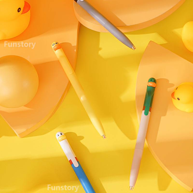 8 Pack Funny Cute Duck Chicken Gel Pens 0.5mm Black Ink Quick Dry Click Twist Combo ST Tip Extra Smooth for School Office, Study Tools, Office Stationery, Cute Design, Playful Pens, Quick Dry Ink, Ergonomic Grip, Gel Pen Set, Twist Mechanism, Creative
