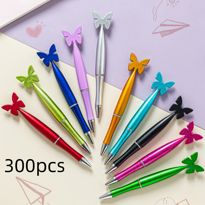 Free Custom Logo 100pcs/200pcs/300pcs Plastic Cartoon Rotating Butterfly Pens Gift Promotional Pens with Printable Logo
