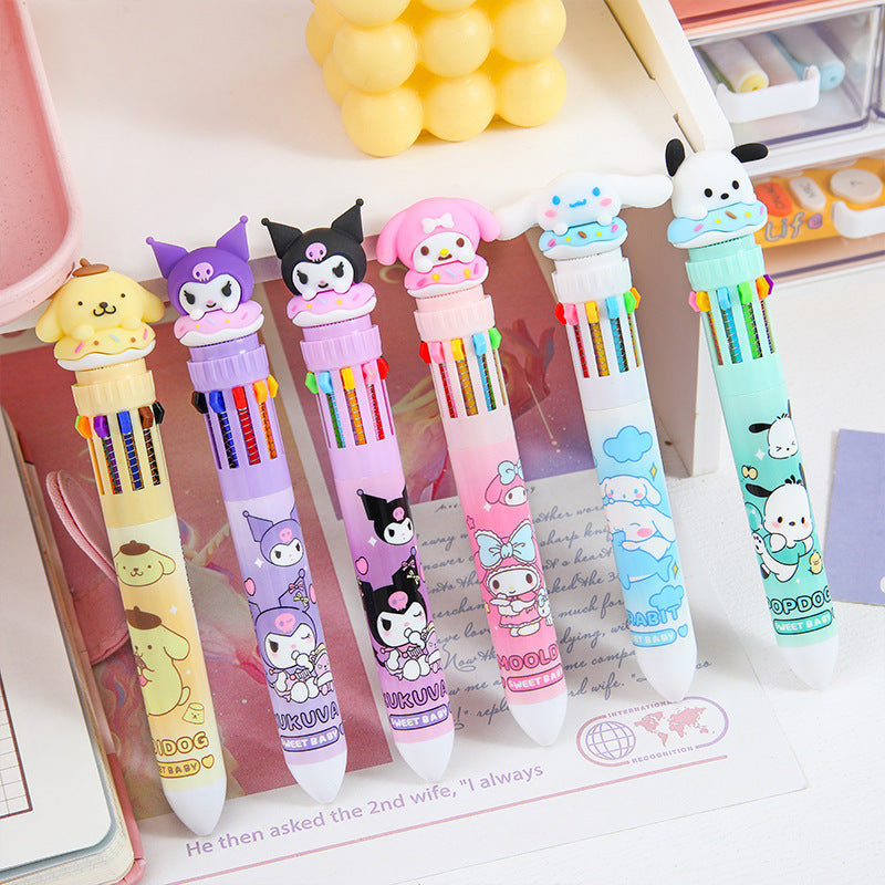 Sanrio Collection Multicolor Pens 6pcs