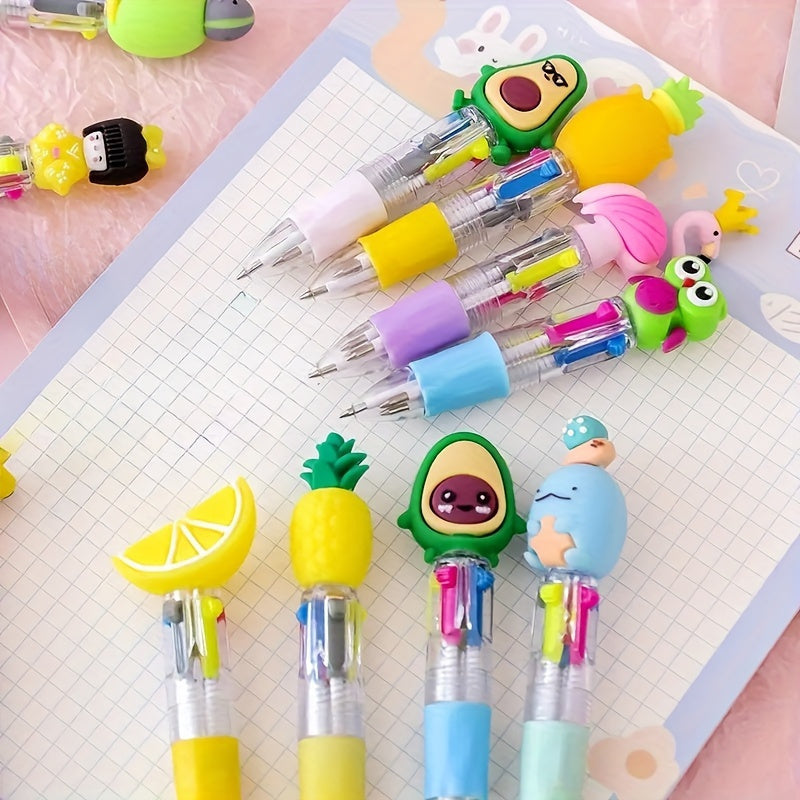 14pcs 14pcs Cartoon Retractable Ballpoint Pen Set-Fluent Writing, Ideal for Students And Office Workers for Christmas, Fun Design, Creative Gifts, Suitable for Further Study Birthday Party