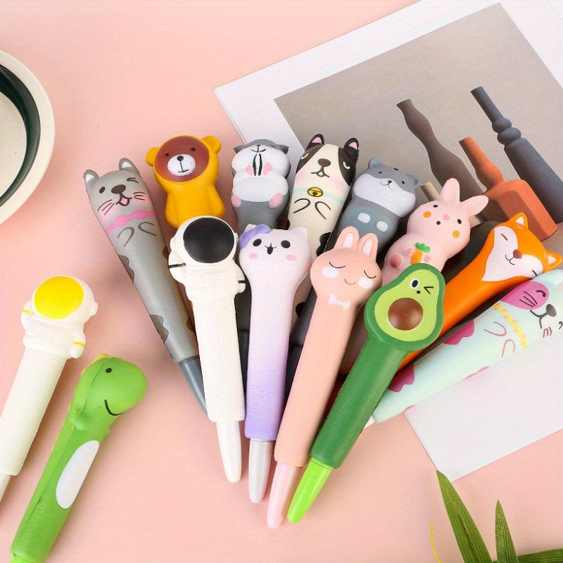 12pcs Color random Cute Kawaii Pens for Back to School Supplies Stationary Cool Pens for Teenage Gifts Easter Baskets Stuffers Gifts for Tweens Relax Gel Ink Pens