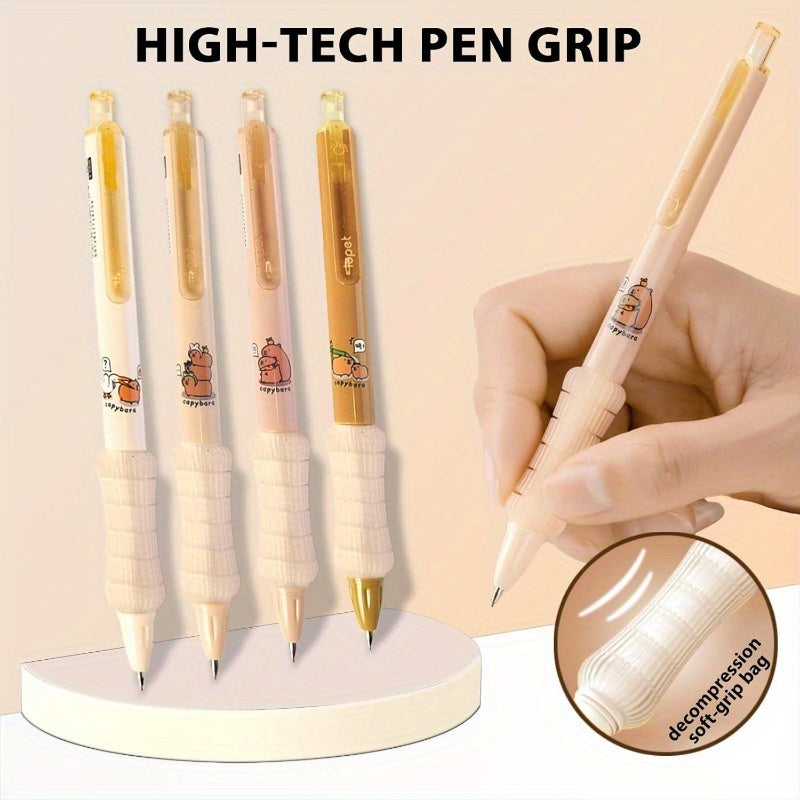 4pcs Cute Cartoon ybara Erasable Retrble PensErasable Gel Ink Pens0.5mm 0.5mm Cute ybara Mechanical Pencils Lead Refills Erasers for Office School ps, Pens, Writing Tools, Office Stationery, Fun Writing Tools, Stylish Pens, Retractable Mechanism, Smooth
