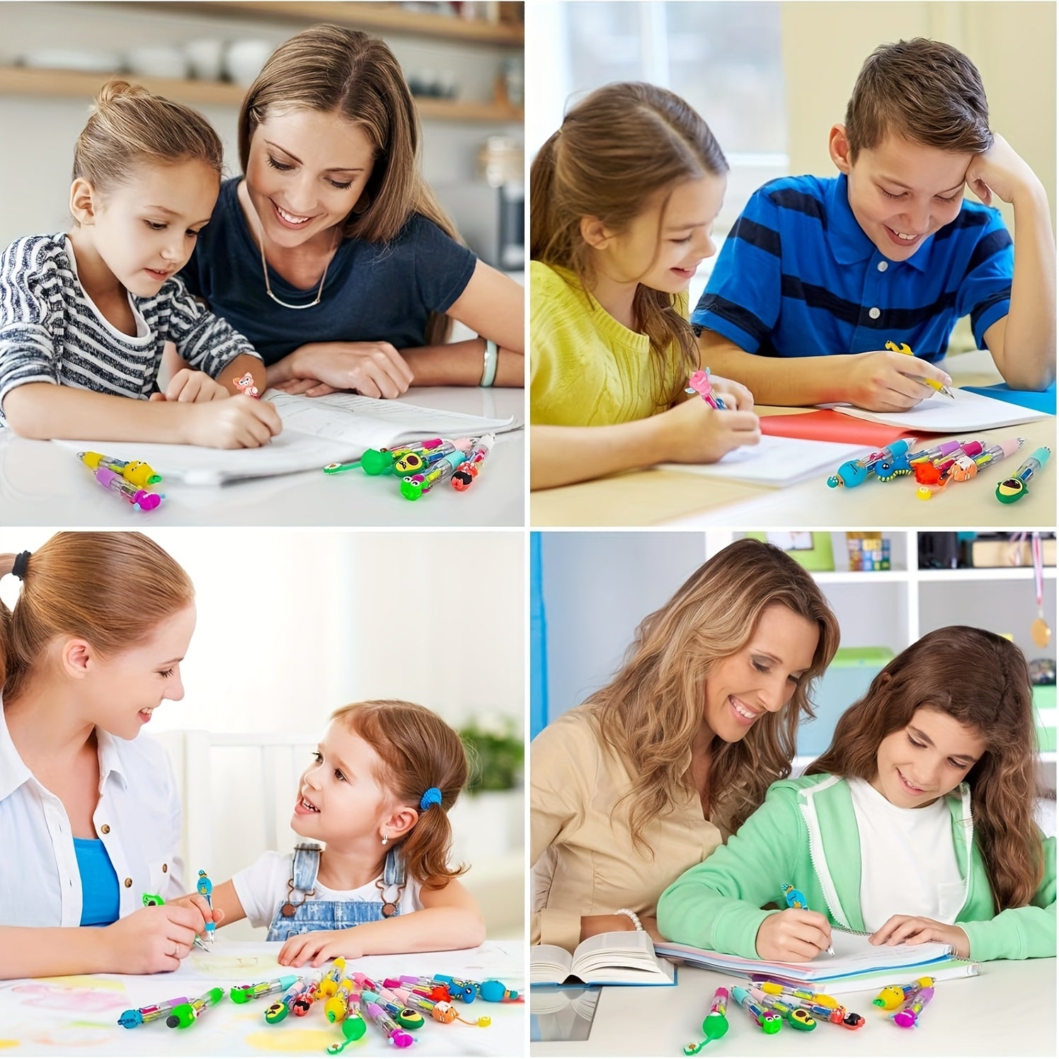 27 Colorful Ballpoint Pens, Creative Four-Color Pens, Cute Stationery Set, Adorable School Supplies, Retractable Fountain Pens, Student Signature Pens, Suitable for Classroom Reward Gifts And Office Use, Back-To-School Supplies, Party And Birthday Gifts.