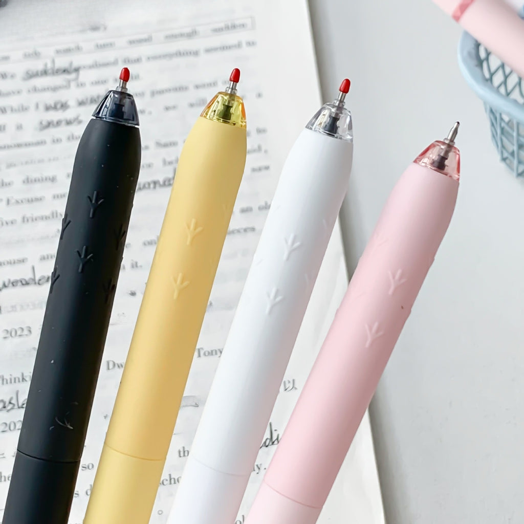 16 fun chicken shaped button fountain pens in four different colors, stress relieving office signature black pen, 0.5mm quick drying writing pen, creative neutral pen, suitable for writing and office