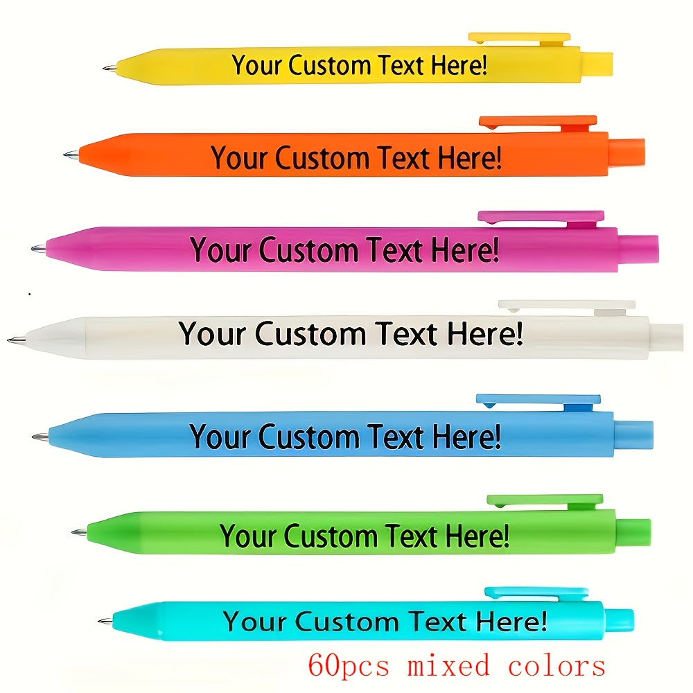 60pcs/set of customized inspirational macaron ballpoint pens, black ink cartridge, can be used as back-to-school season, Christmas and various holiday party gifts, company slogan customization, Corporate Giveaways, Inspirational Presents, Stylish