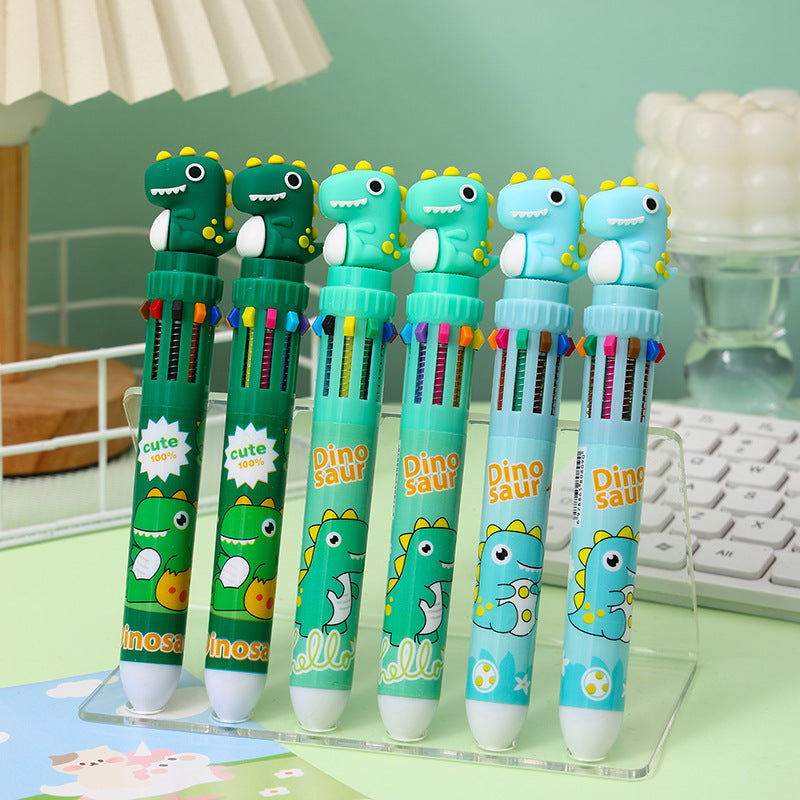 36pcs 0.5mm Cartoon Dinosaur Retractable Ballpoint Pens - Cute Multi-Color Dinosaur Design, Fine Tip for Precise Writing, Perfect for School, Office, and Creative Stationery, Dinosaur Gifts, School Stationery, Playful Design, Vibrant Colors