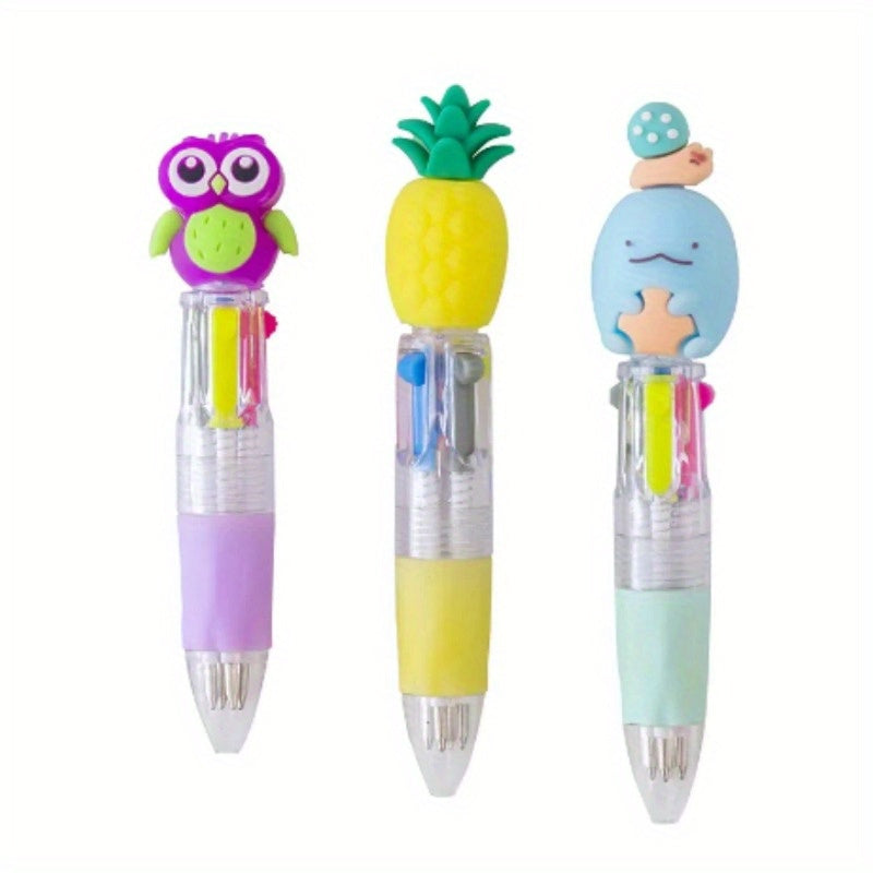 14pcs 14pcs Cartoon Retractable Ballpoint Pen Set-Fluent Writing, Ideal for Students And Office Workers for Christmas, Fun Design, Creative Gifts, Suitable for Further Study Birthday Party