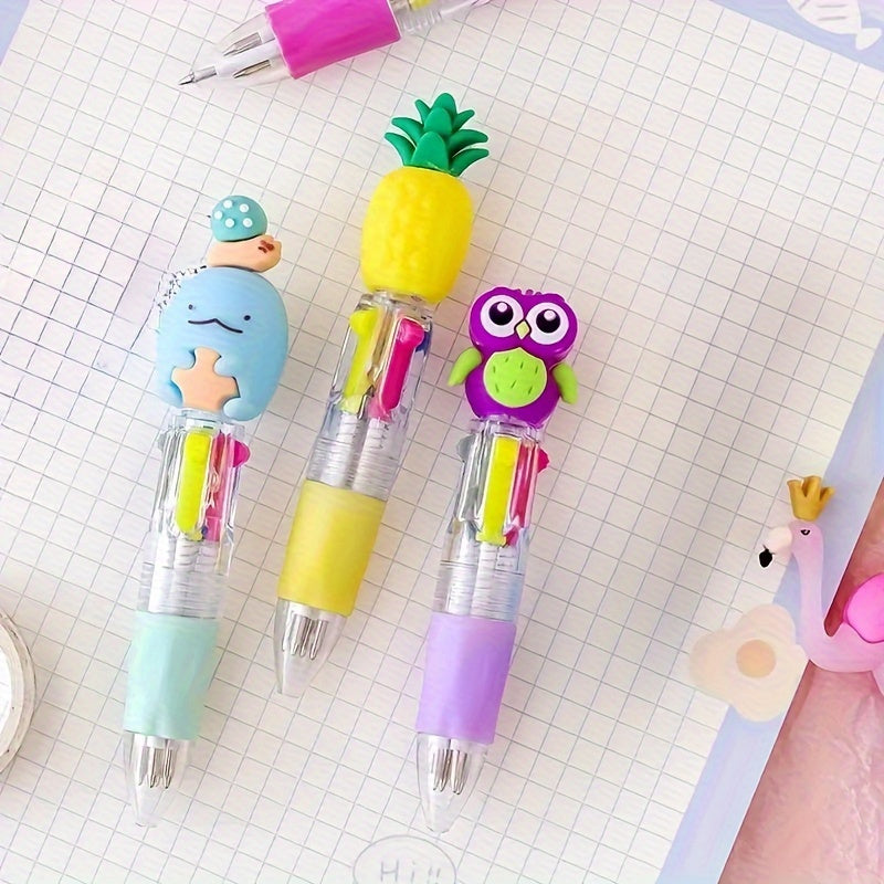 14pcs 14pcs Cartoon Retractable Ballpoint Pen Set-Fluent Writing, Ideal for Students And Office Workers for Christmas, Fun Design, Creative Gifts, Suitable for Further Study Birthday Party