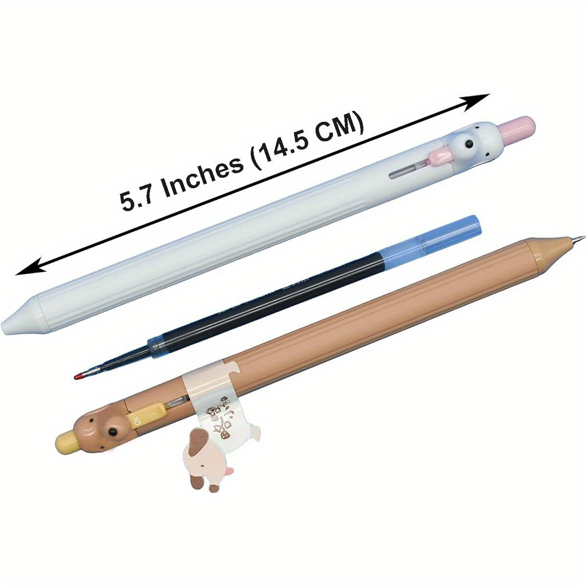 12pcs Cute Dog Retractable Gel Pens - Quick-Dry Black Ink, Cartoon Puppy Design with Tongue Out, Durable & Smooth Writing for School, Office, and Party Supplies, Office Stationery | Playful Design | Smooth Writing Pens, Dog Pens