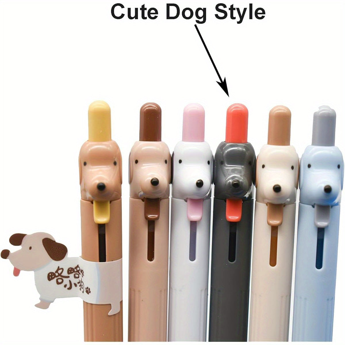 12pcs Cute Dog Rollerball Gel Pen Novelty Retractable Animal Pens Cartoon Tongue Out Puppy Quick Drying Black Ink for School Party Office, Cute Pens Bulk, Pens, Cute Gel Pens, Notetaking Pens, School Supplies, Fun Design, Whimsical Writing Tools, Smooth