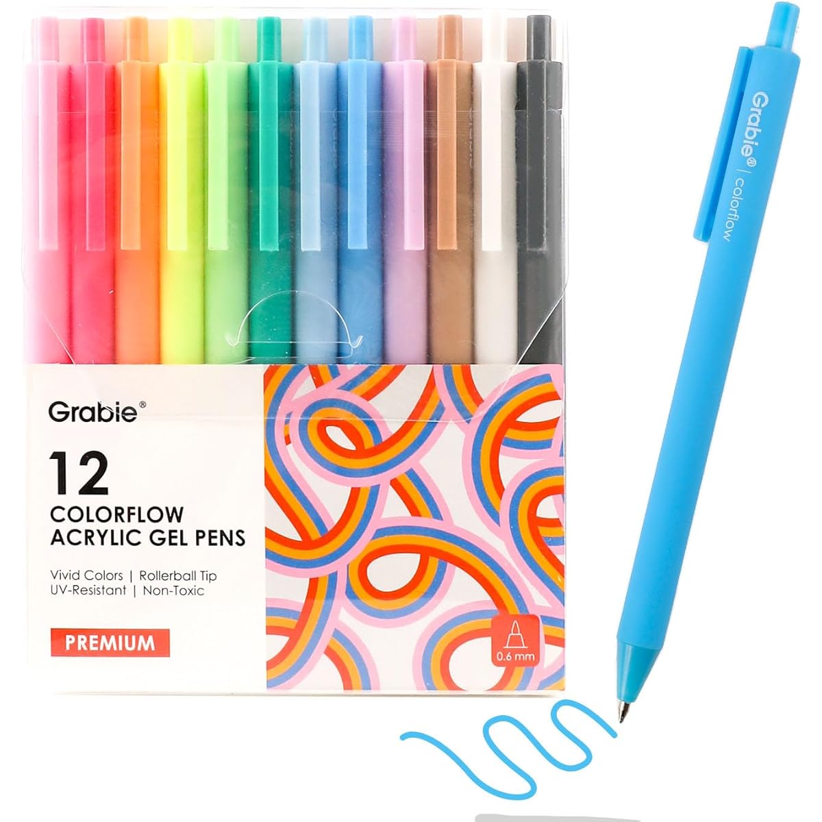 Colorful Gel Pens, 0. 6mm Fine Point Retractable, Multi Colored Pens for Journaling and Sketching, Colorflow Acrylic Gel Pens for Gifts and Crafts Making, Pack of 12, Cute Gel Pens, Pens for Writing, Cute Pens, Pens Set, Colored Gel Pens, Sketching Tools,