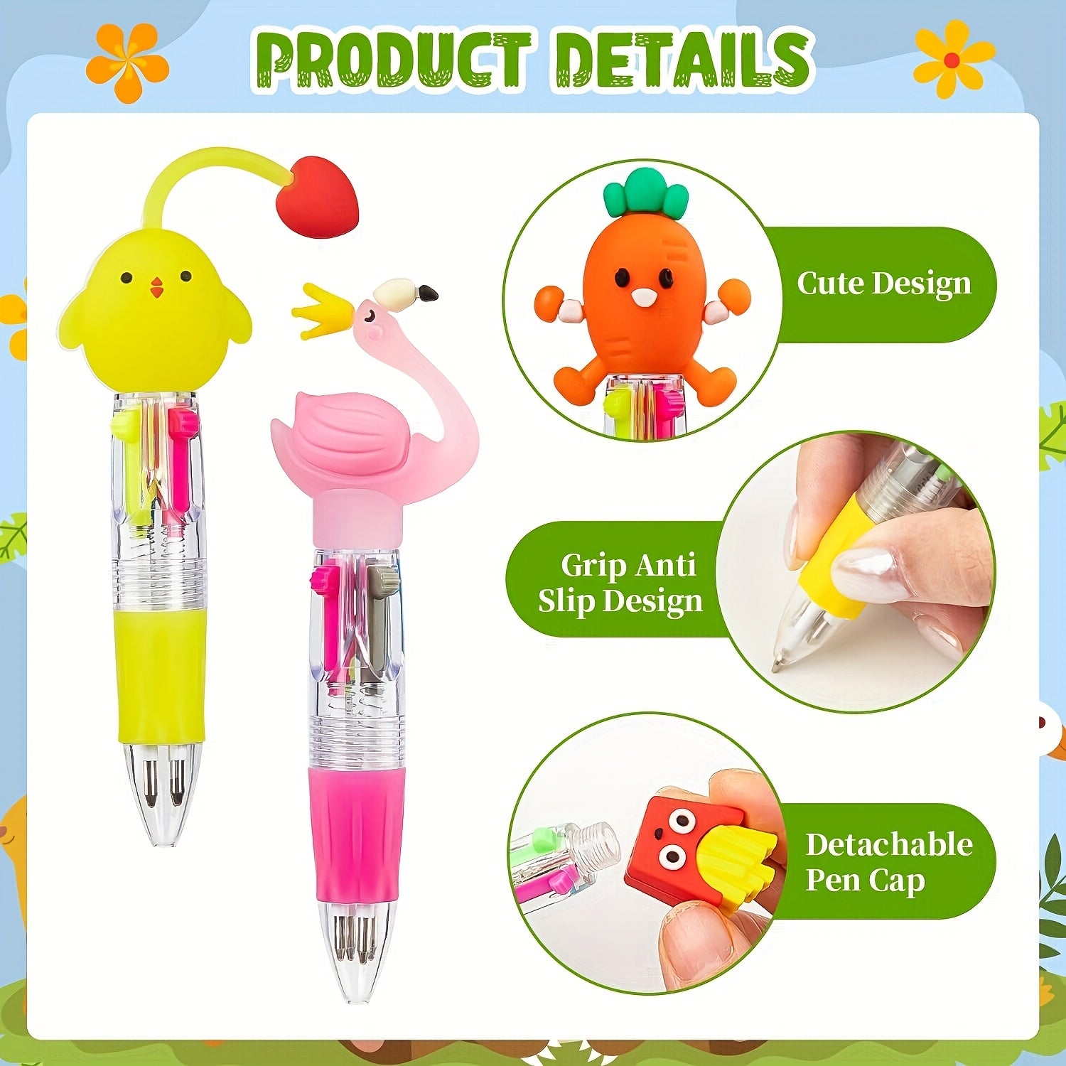 27 Colorful Ballpoint Pens, Creative Four-Color Pens, Cute Stationery Set, Adorable School Supplies, Retractable Fountain Pens, Student Signature Pens, Suitable for Classroom Reward Gifts And Office Use, Back-To-School Supplies, Party And Birthday Gifts.