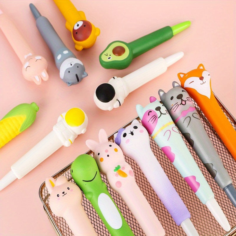 12pcs Color random Cute Kawaii Pens for Back to School Supplies Stationary Cool Pens for Teenage Gifts Easter Baskets Stuffers Gifts for Tweens Relax Gel Ink Pens