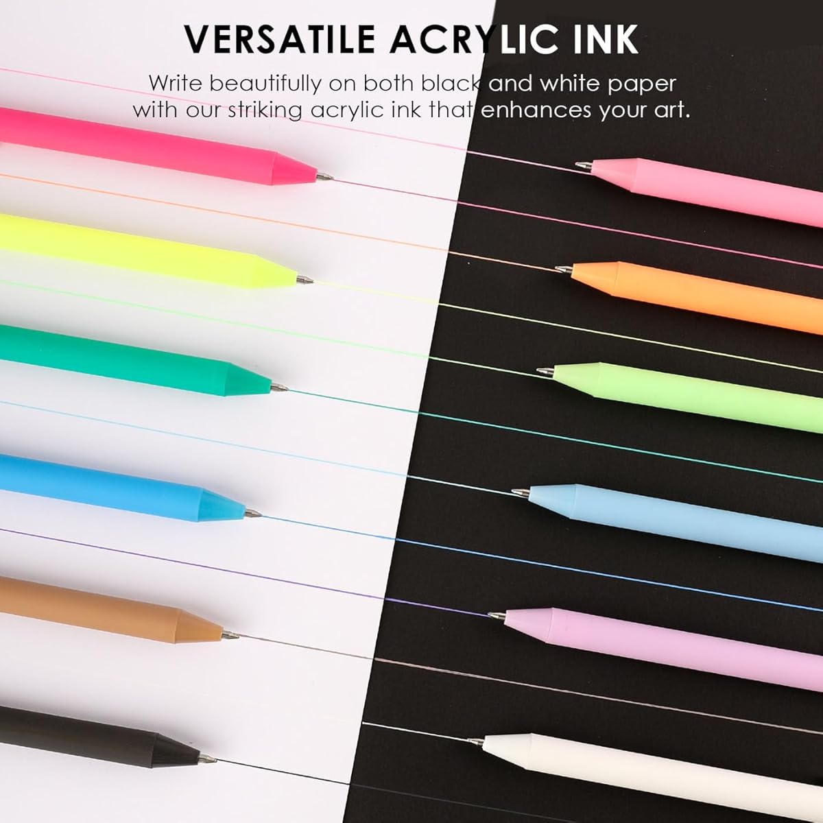 Colorful Gel Pens, 0. 6mm Fine Point Retractable, Multi Colored Pens for Journaling and Sketching, Colorflow Acrylic Gel Pens for Gifts and Crafts Making, Pack of 12, Cute Gel Pens, Pens for Writing, Cute Pens, Pens Set, Colored Gel Pens, Sketching Tools,