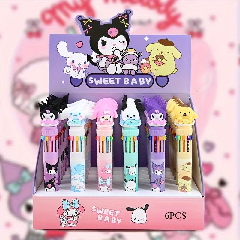 Sanrio Collection Multicolor Pens 6pcs